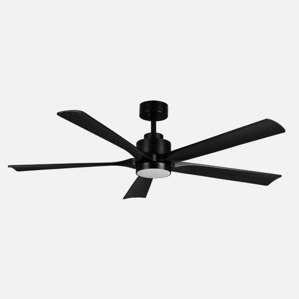 Ventilador Dc Cairo 24w 2400lm Negro 5aspas 132d 3000k,4500k,6000k Remoto+temporizador+memoria