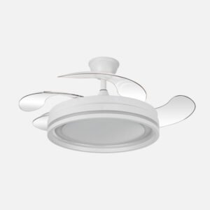 Ventilador Dc Cerrato Blanco 59w 4aspas Desplegables 107d 6980lm 6vel 3000k,4000k,6000k, Remoto+reg.intens.+temporizador+memoria