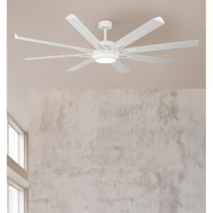 Ventilador Dc Grado 30w+15w Blanco 8 Aspas Aluminio 198d 6vel. 3 Colores 3250lm Remoto,memoria,temporizador