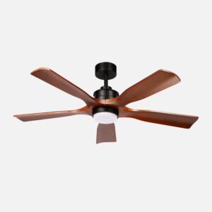 Ventilador Dc Letur 18w Negro/roble 5aspas 6vel 132d 2250lm 3000-4500-6500k Remoto+memoria+temporizador