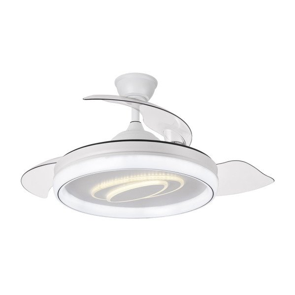 Ventilador Dc Maracana 57w Blanco 3asp.107d 5980lm 3000-4500-6500k Reg.intensidad+remoto+memoria+temporizador