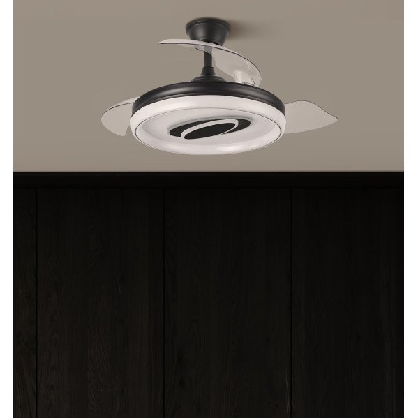 Ventilador Dc Maracana 57w Negro 3asp.107d 5980lm 3000-4500-6500k Reg.intensidad+remoto+memoria+temporizador