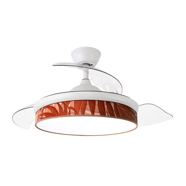 Ventilador Dc Moda 72w Blanco/hoja Caldera 91d 3aspas 7200lm 3000k, 4000k, 6000k Remoto+ Memoria+ Temporizador