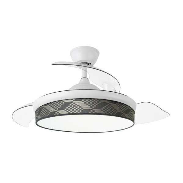 Ventilador Dc Moda 72w Blanc/tetris Gris 91d 3asp 7200lm 3000-4000-6000k Remoto+ Memoria+ Temporizador