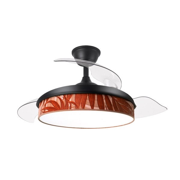 Ventilador Dc Moda 72w Negro/hoja Caldera 91d 3aspas 7200lm 3000k, 4000k, 6000k Remoto+ Memoria+ Temporizador