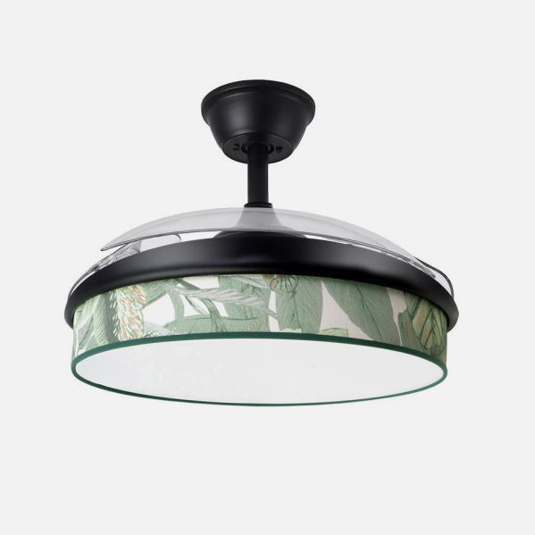 Ventilador Dc Moda 72w Negro/hoja Verde 91d 3aspas 7200lm 3000k, 4000k, 6000k Remoto+ Memoria+ Temporizador