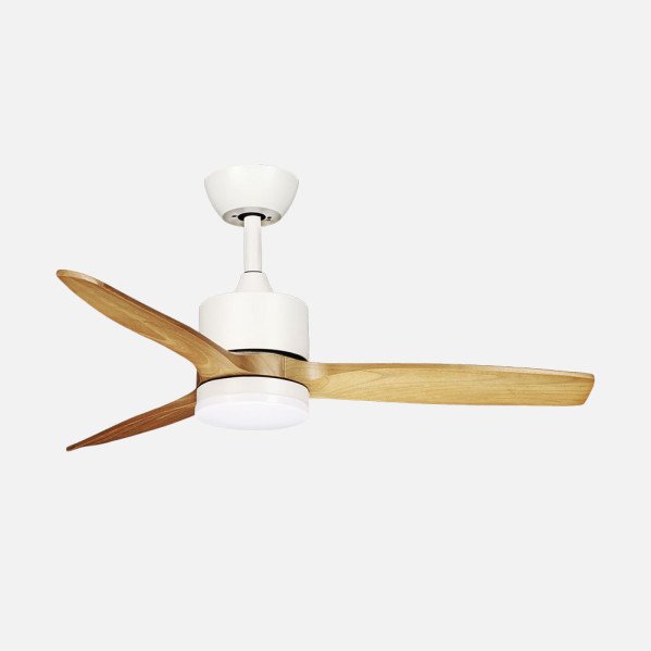 Ventilador Dc Montiel 18w Blanco/haya 3aspas 6vel 106d 2250lm 3000-4500-6500k Remoto+memoria+temporizador