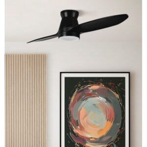 Ventilador Dc Nordic 24w 2400lm Negro 2 Aspas 132d 3000k,4500k,6000k, Remoto+temporizador+memoria