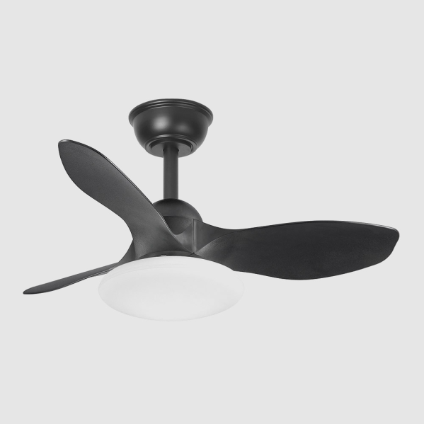 Ventilador Dc Paramo 36w 2880lm Negro 3 Aspas 82d 3000k,4500k,6000k,remoto+tempor+memoria