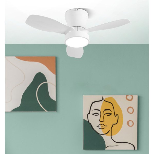 Ventilador Dc Piton 24w 2160lm Blanco 3asp 3velocidades 62d 3000-4000-6500k,remoto+reg.intensidad+temporizador