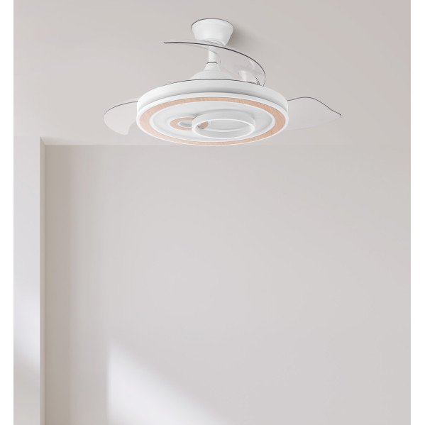Ventilador Dc Sultan 68w Blanco/haya 3asp.107d 4960lm 3000-4500-6500k Reg.intensidad+remoto+memoria+temporizador