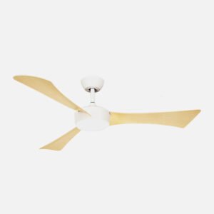 Ventilador Dc Tormos 18w Blanco/haya 3aspas 6vel.132d 2250 Lm 3000-4500-6500k Remoto+memoria+temporizador