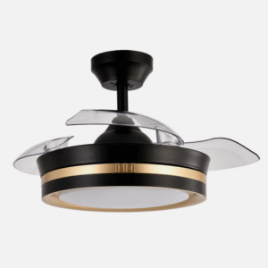 Ventilador Dc Viper Negro/oro 48w 3aspas 91d 4800lm 6vel 3000k,4500k,6000k, Remot+temporizador+memoria