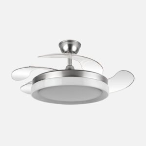 Ventilador Dc Zenit Niquel 59w 4aspas despegables 107d 6980lm 6vel 3000k,4000k,6000k, Remoto+reg.intens.+temporizador+memoria