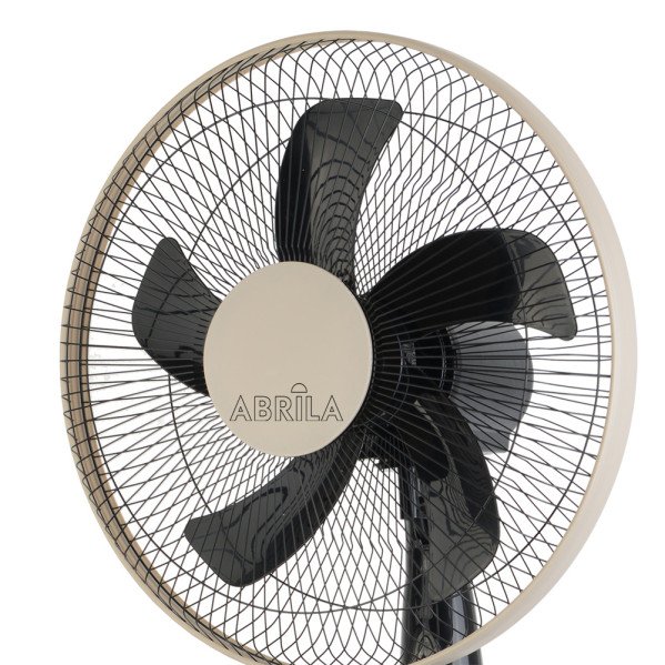 Ventilador De Pie Belmonte Negro/beis 3 Vel.45w 5aspas Orientable, Fijo y Rotatorio Regx43x40 Cm