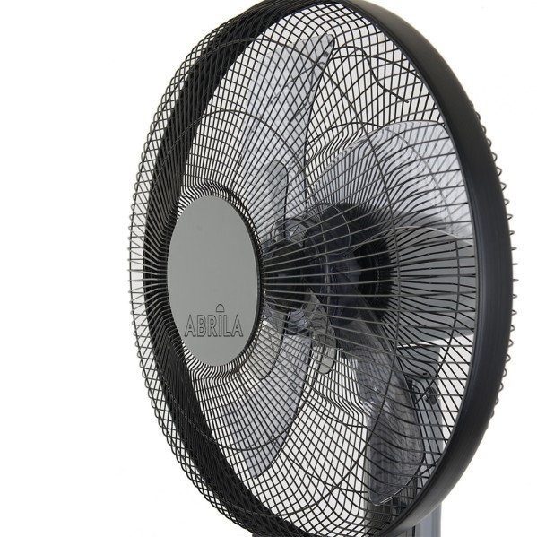Ventilador De Pie Borlon Negro/gris 3 Vel.55w 5x2aspas Orientable+ Remoto+ Temporizador Regx43x40 Cm