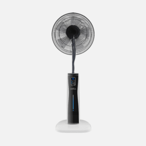 Ventilador De Pie Corvo Blan/negro 3 Vel.75w.5Asp Nebulizador 125x43x40cm Remoto Y Temporizador, Tanque De Agua 2l
