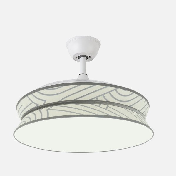 Ventilador Decor 72w Blanco/blanco Plata 108d 3asp 7200lm 3000-4000-6000k Remoto+memo+temp
