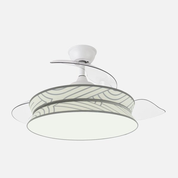 Ventilador Decor 72w Blanco/blanco Plata 108d 3asp 7200lm 3000-4000-6000k Remoto+memo+temp