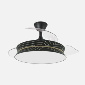 Ventilador Decor 72w Negro/negro Plata 108d 3asp 7200lm 3000-4000-6000k Remoto+memo+temp