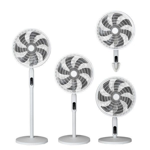 Ventilador Pie 3x1 Mixin Blanco 3vel 60w 7asp 45d Fijo/rotatorio Suelo/pared/sobremesa Regx45x45cm